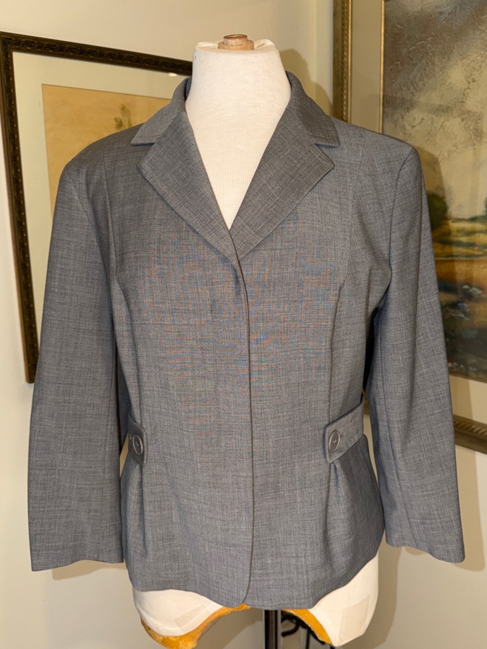 Talbots Blazer - Classic Women's Grey Tailored Tweed Blazer Size 14P (NWT)